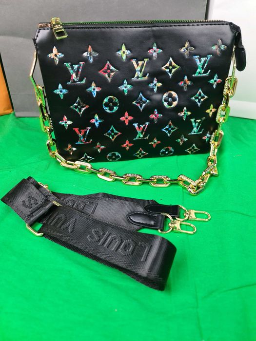 Torebka srednia Torba Louis Vuitton listonoszka czarna kuferek Premium