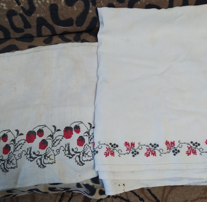 Подзор простынь скатерть покрывало домотканное полотно ручная вышивка