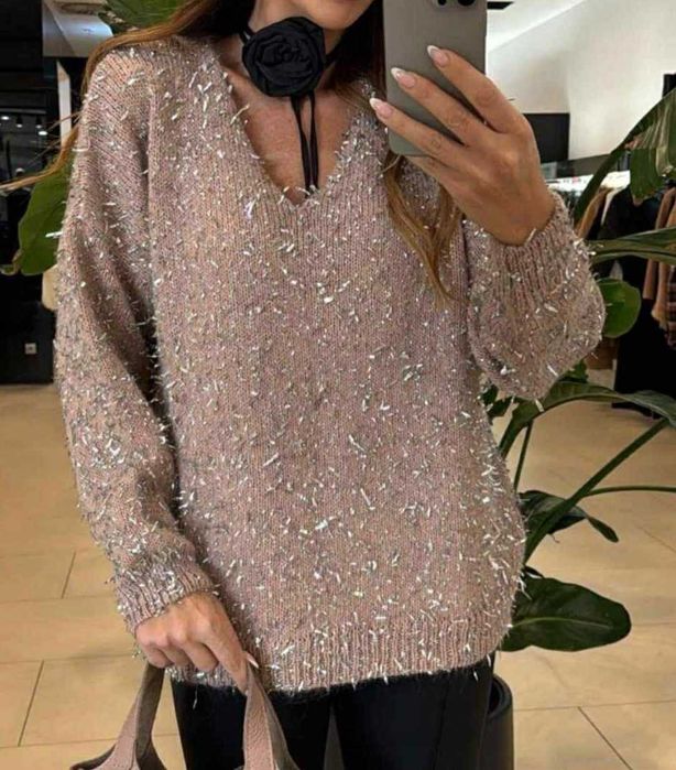 Sweterek alpaka,mohair, nylon