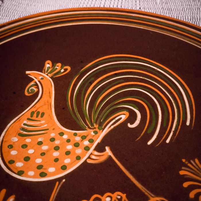 Duży talerz z kogutem Łysa Góra