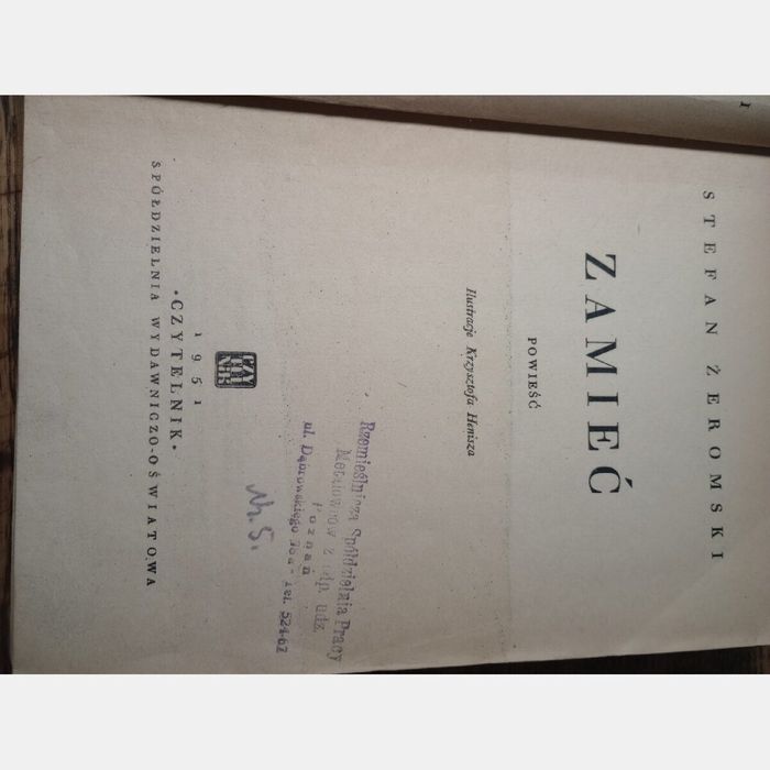 Zamieć. Stefan Żeromski, 1951rw