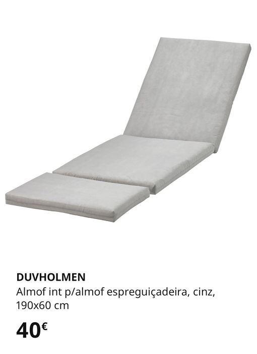 Almofada C/capa para espreguiçadeira, exterior beje, 190x60cm - Ikea