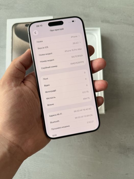 Iphone 15 Pro Max 512Gb Neverlock Фіз. Сім. Стан нового.