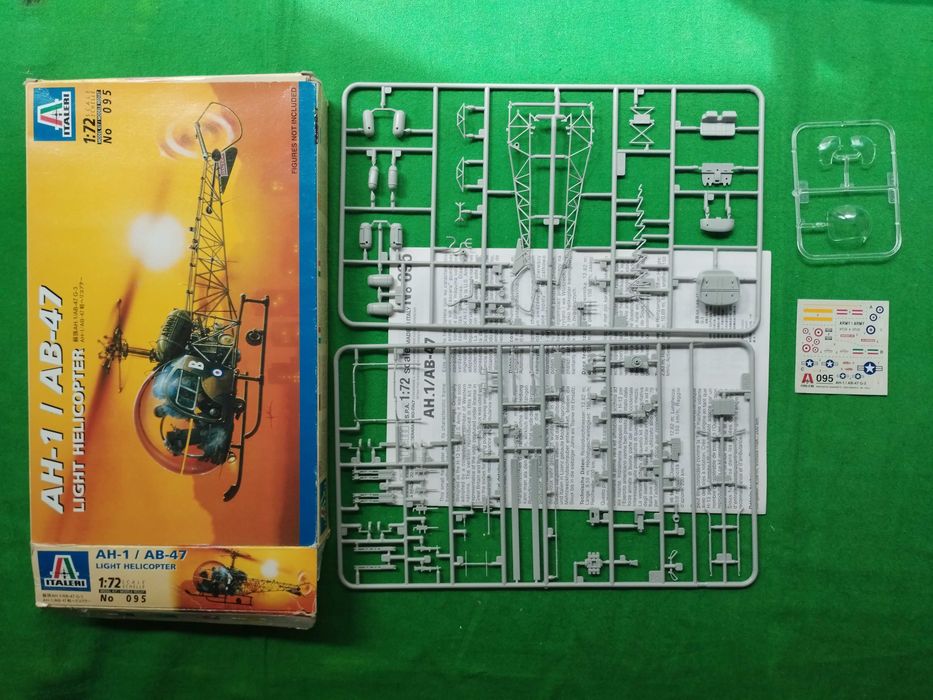 1/72 Italeri #095 - Bell AB-47 | Bell H-13 Sioux decalques kit modelismo