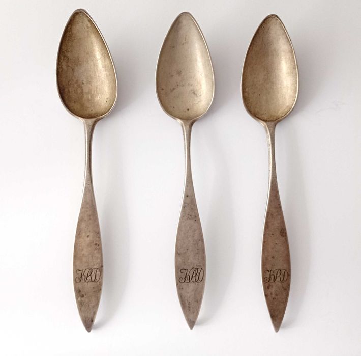 Zabytkowe srebrne łyżki stołowe Radom Stein