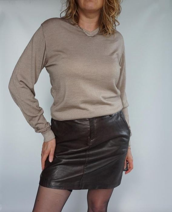 Светр меринос вовна woolmark лонг Італія