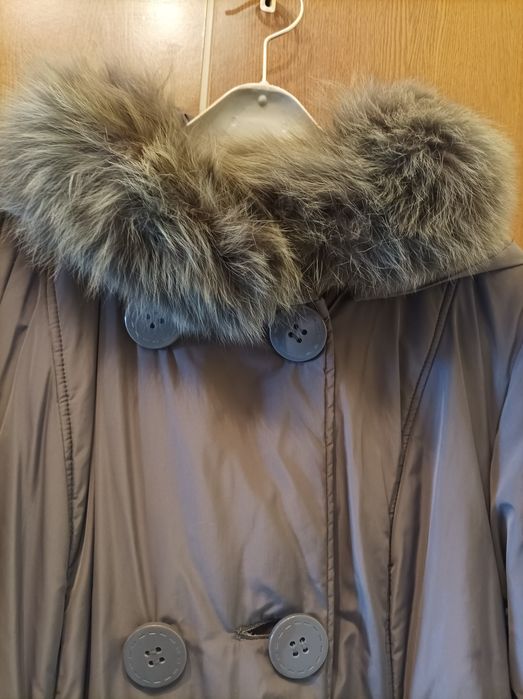 Płaszczyk kurtka Maria Blanol z naturalnym lisem