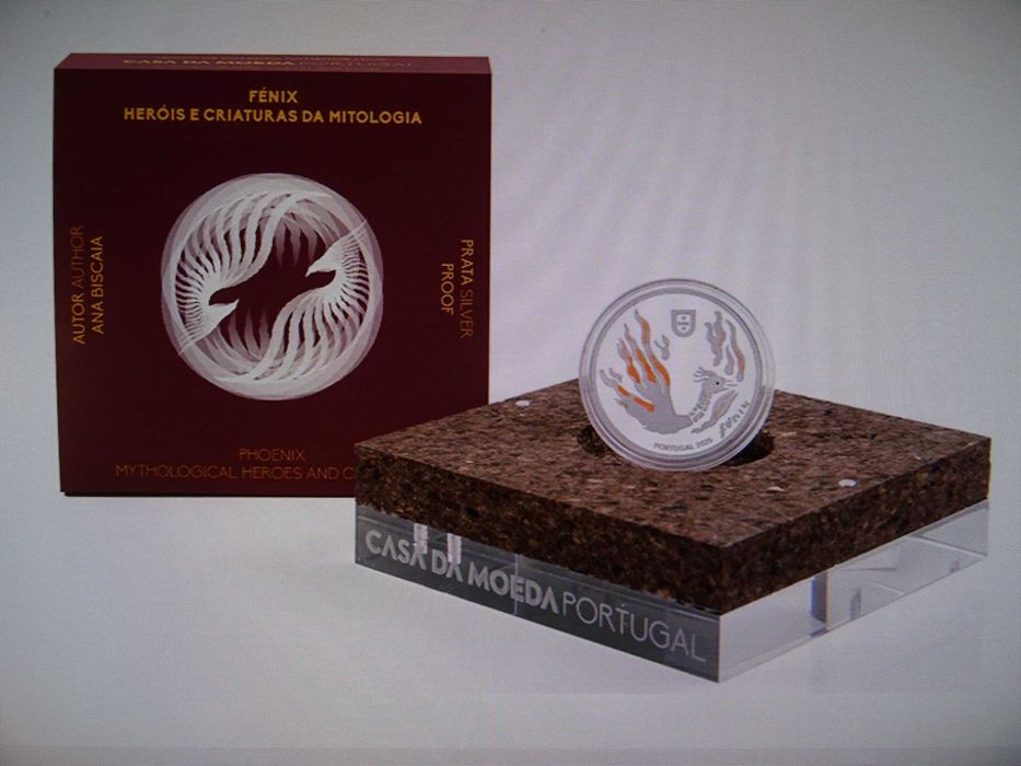 Numismática Moeda Comemorativa Fénix Heróis Mitologia Prata 925 Proof
