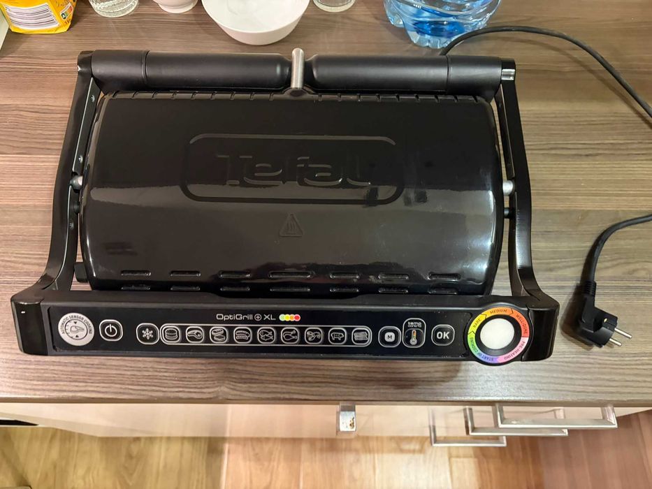 Grill elektryczny Tefal OptiGrill+ XL GC7228 — 2000 W, 9 programów, stan bdb+