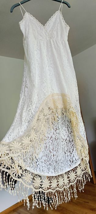 Letnia AZARA sukienka boho, ażurowa sukienka, długa sukienka z koron