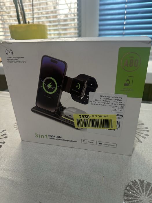 Бездротовий зарядний пристрій 3 в 1 ALITKVRE  JJT-A80