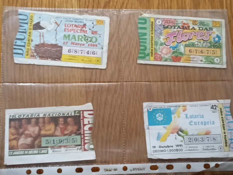 Lote de lotarias/ cautelas vintage