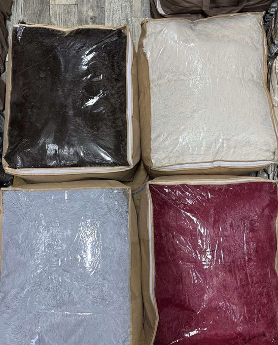 Пухнасте товстенькі мʼякі хутряні ковдри покривала "Травичка ведмідь"