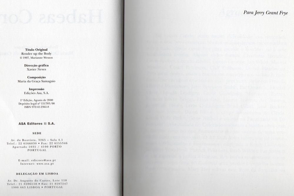 "Habeas corpus" de Marianne Wesson