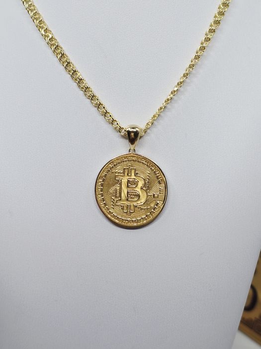 Złota zawieszka Bitcoin próba 585 14k