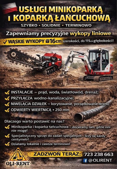 Usługi MINIKOPARKA wynajem & uslugi