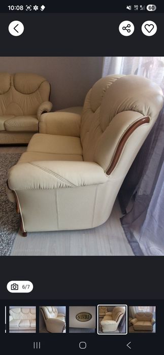 Sprzedam dwie  sofy skórzane 3 i 2 osobową firmy NIERI w stanie bdb