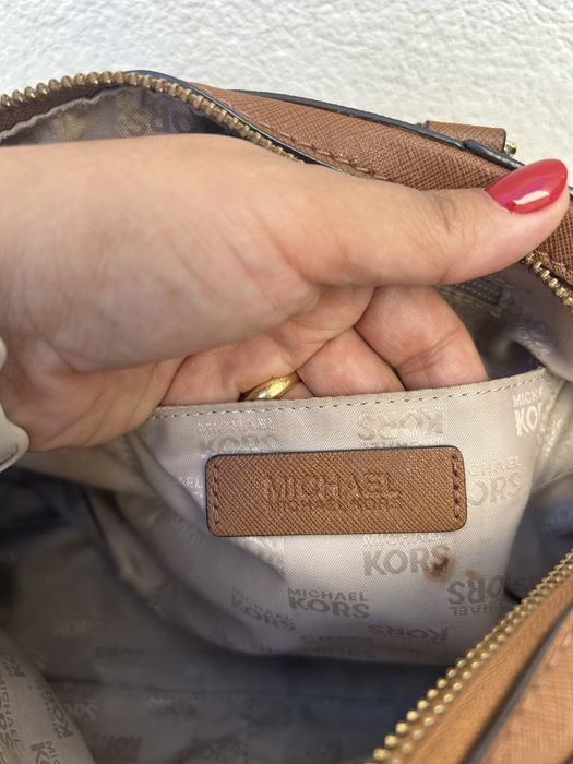 Mala Michael Kors Grayson Medium Satchel Pele Saffiano Camel