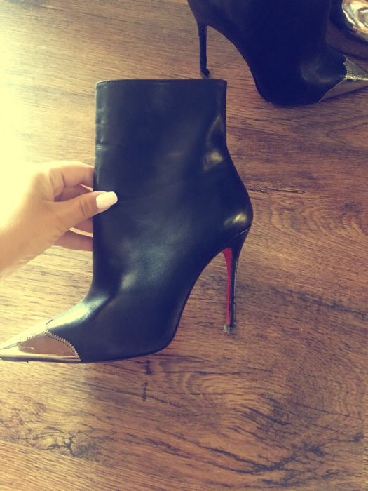 Botki louboutin skora z blacha