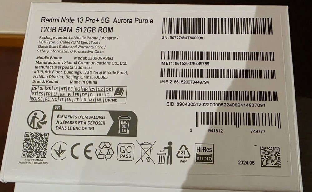 Telemóvel Redmi Note 13 Pro+ 5G