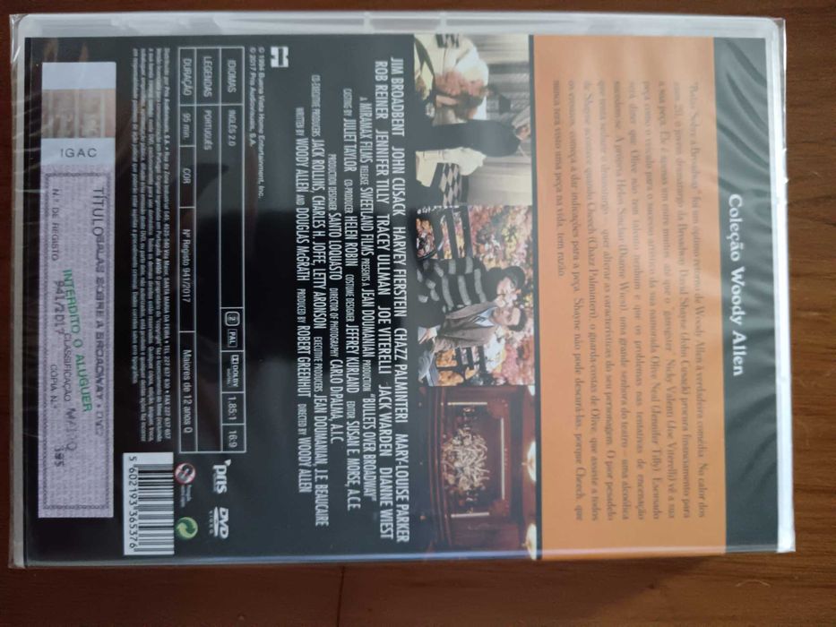 filme dvd original - balas sobre a  broadway - selado