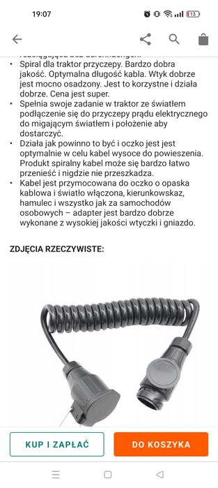 Kabel spiralny nowy