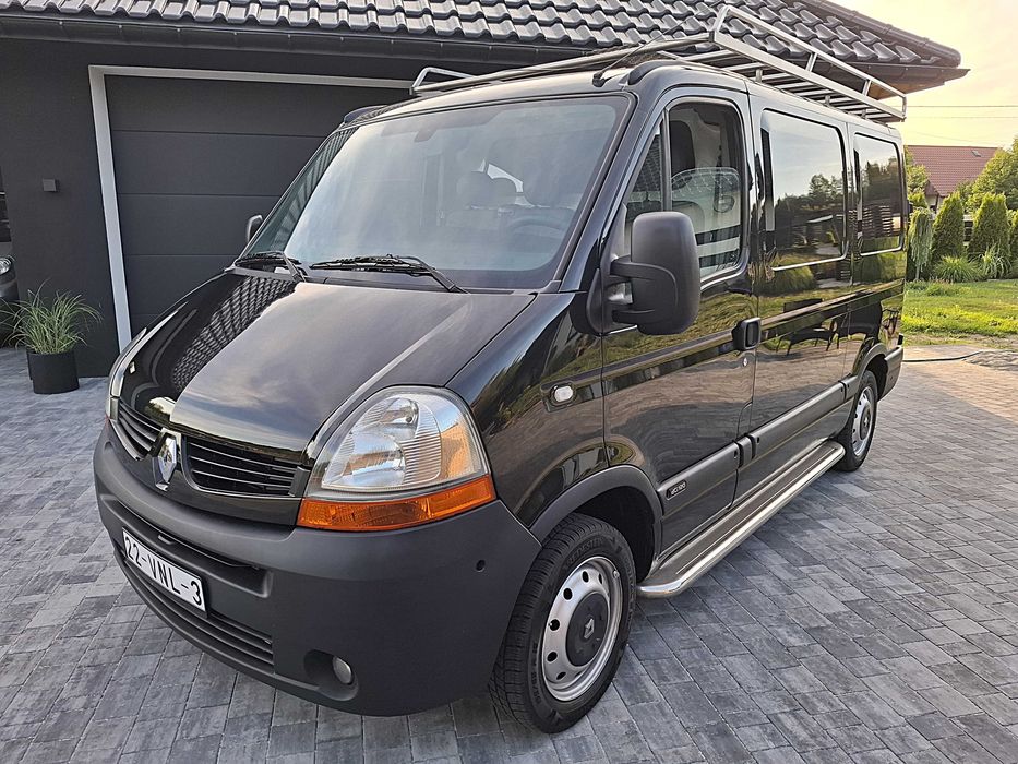 Renault Master 2.5 DCI 120KM L1H1 2008r Czarny metalik Full Opcja Navi Klima Tempomat Czujniki cofania Oryginalny Lakier Piękny!!!