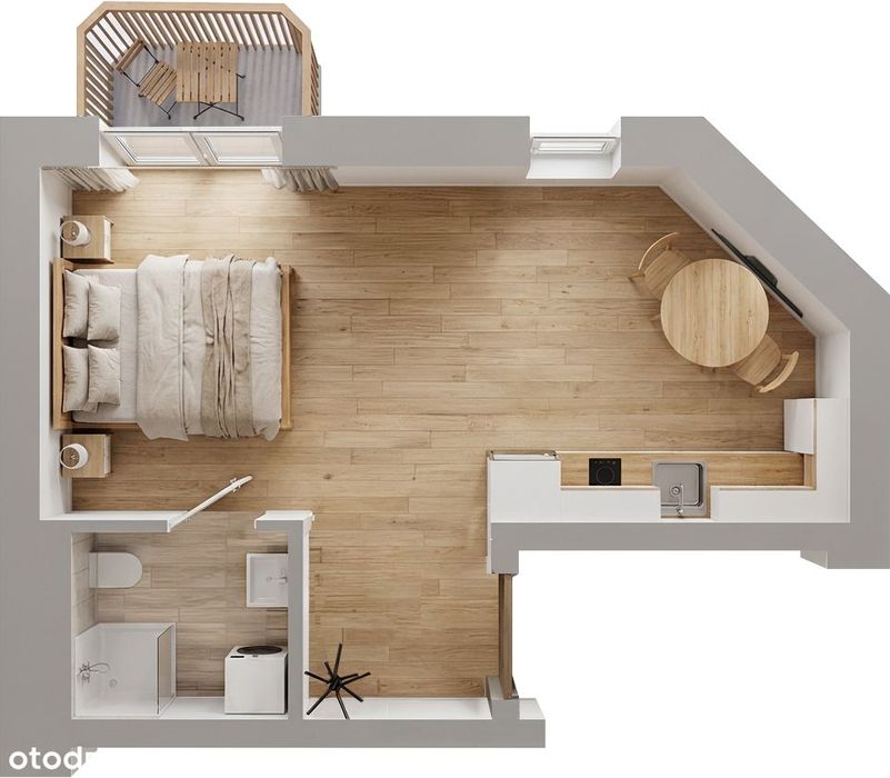 BEZPOŚREDNIO – garsoniera 26.14m2 + balkon, winda, MPEC, klima.