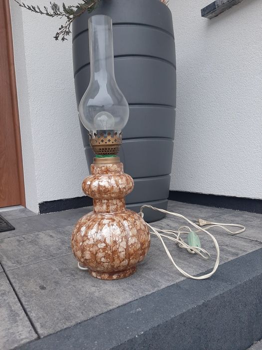 Stara,ceramiczna lampa stołowa