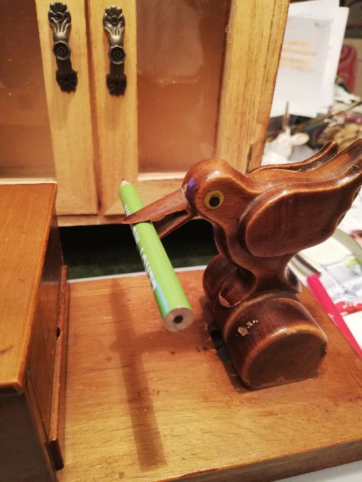 pojemnik z ptaszkiem na papierosy -vintage