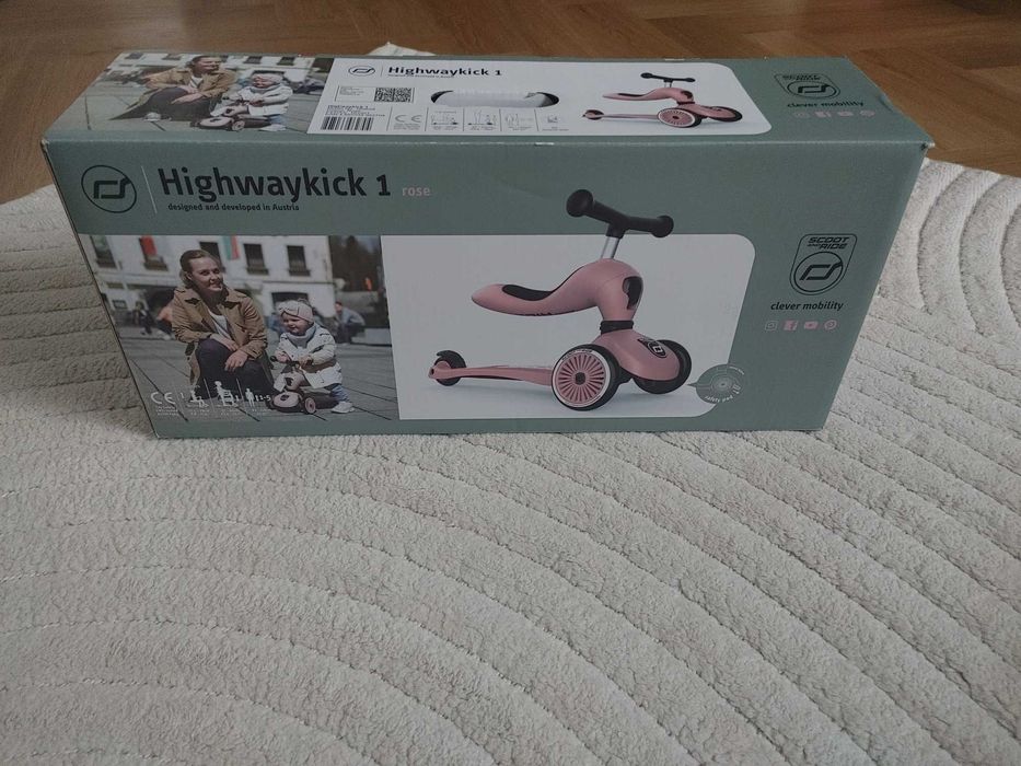 SCOOTANDRIDE Highwaykick 1 2w1 Jeździk i hulajnoga 1-5 lat Rose