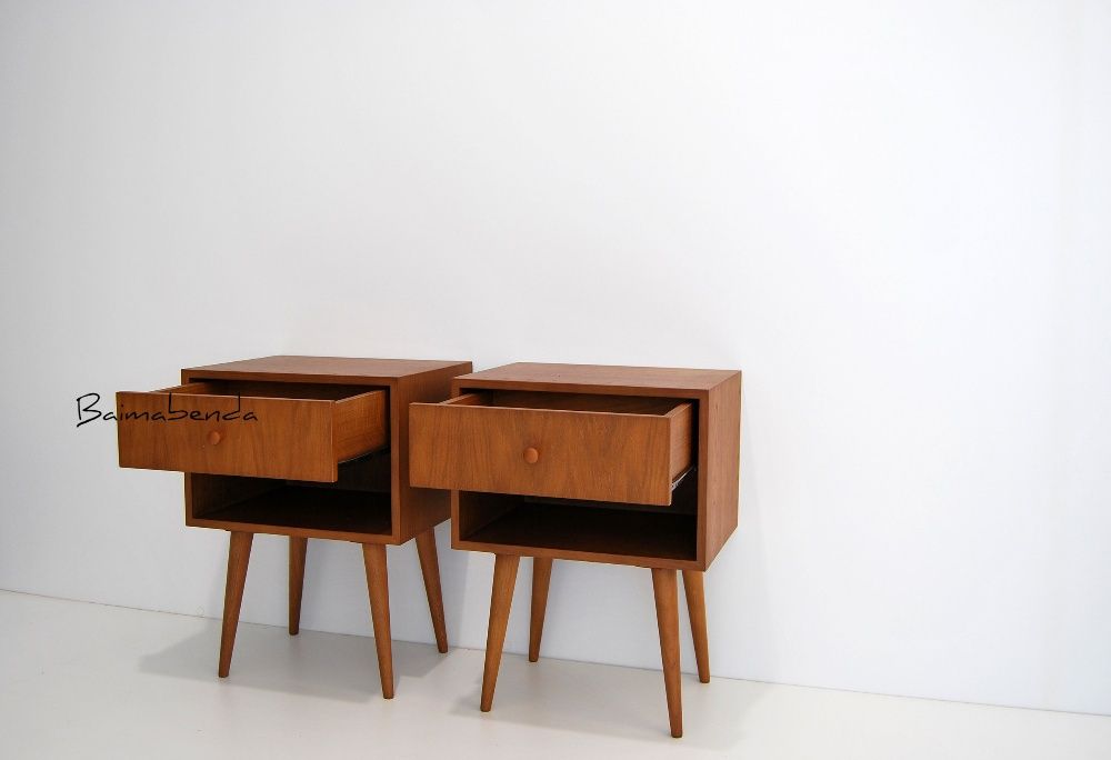 Par de Mesas de Cabeceira retro vintage estilo nordico