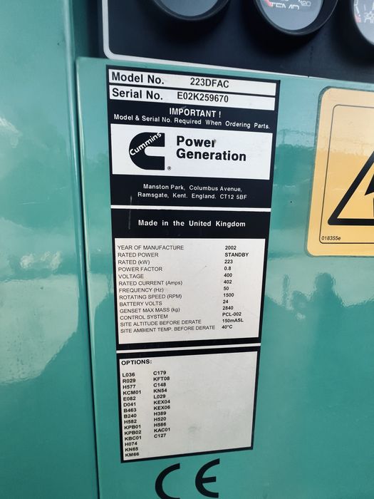 Gerador Cummins 275kVA
