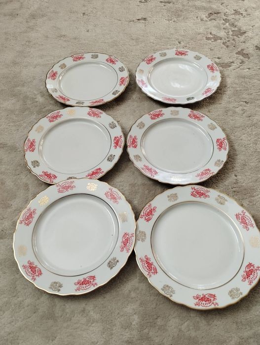 Набір десертних тарілок Дружківка, фарфор СРСР, 6 шт.
