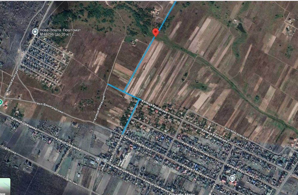 Колонщина ділянка 12 соток під забудову електрика по фасаду.