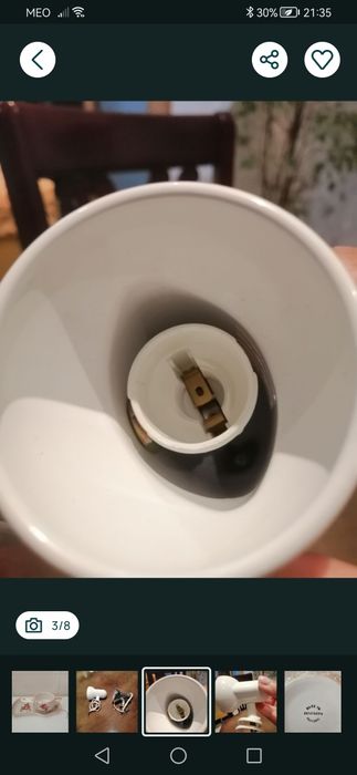 Chaleira / leiteira Eléctrica+jarra antiga viidro+focos 
Prato Vista Alegre Magnólia 
Ladeiro 10€
Saleiro 
165 gramas 
Base=8,5