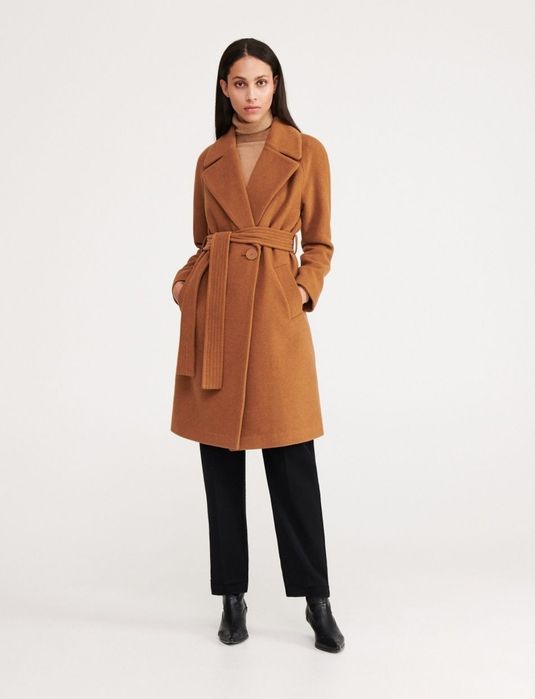 Пальто з додаванням шерсті коричневое пальто с добавлением шерсти
