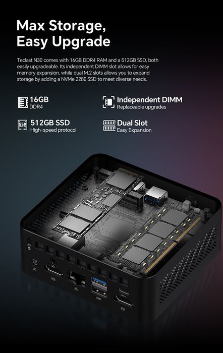 Міні ПК Teclast mini PC N30 (N150/16/512) Windows 11 (TL-112829)