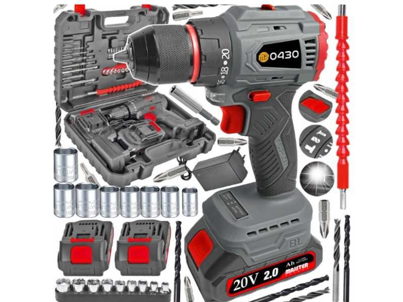 Bezszczotkowa Wiertarko Wkrętarka Udarowa AKUMULATOROWA 20V 2xAKU