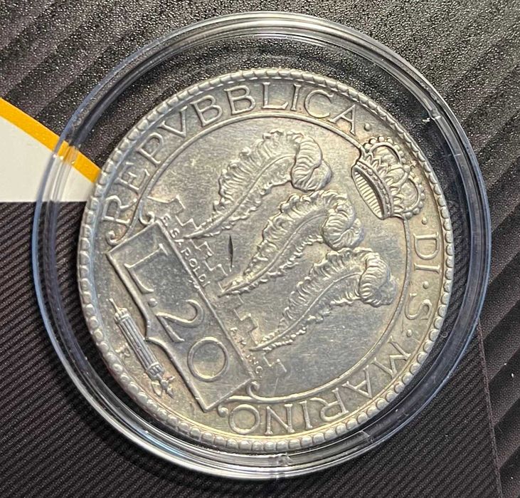 San Marino 20 lirów, 1933