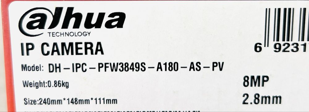 Панорамная‼️180 градусов с сиреной 8Мп 8Mp Dahua IP камера уличная Dual TIOC PoE вулична для відеонагляду видеонаблюдение видеонаблюдения SD ONVIF пое