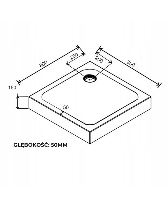 Brodzik AVEEO 80x80 Square Holm NOWY