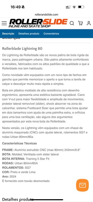 Patins da Rollerblade com 2 meses de uso