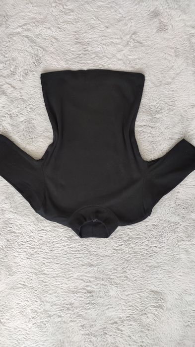 Zara czarny polgolf crop top prążek