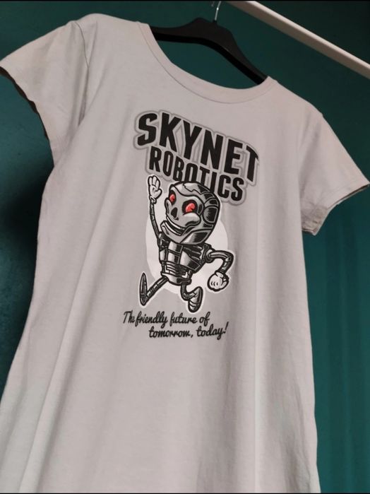 Bawełniany T-shirt Skynet Robotics koszulka Terminator bluzka robot męski tshirt z nadrukiem z Terminatora