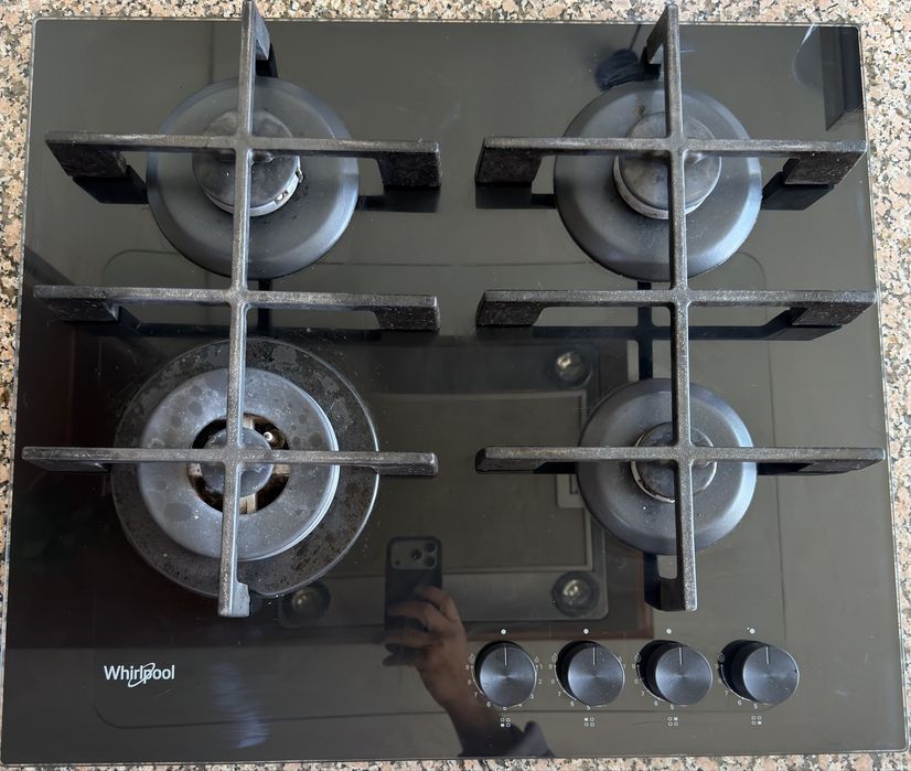 Placa a Gás Whirlpool GOWL 628/NB | 59 cm | 4 Zonas | Preto