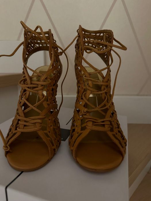 Szpilki damskie rozm 39,5 nowe, skora, camel