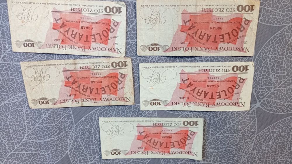 Banknot polski 100 zl z 1986,1988 roku