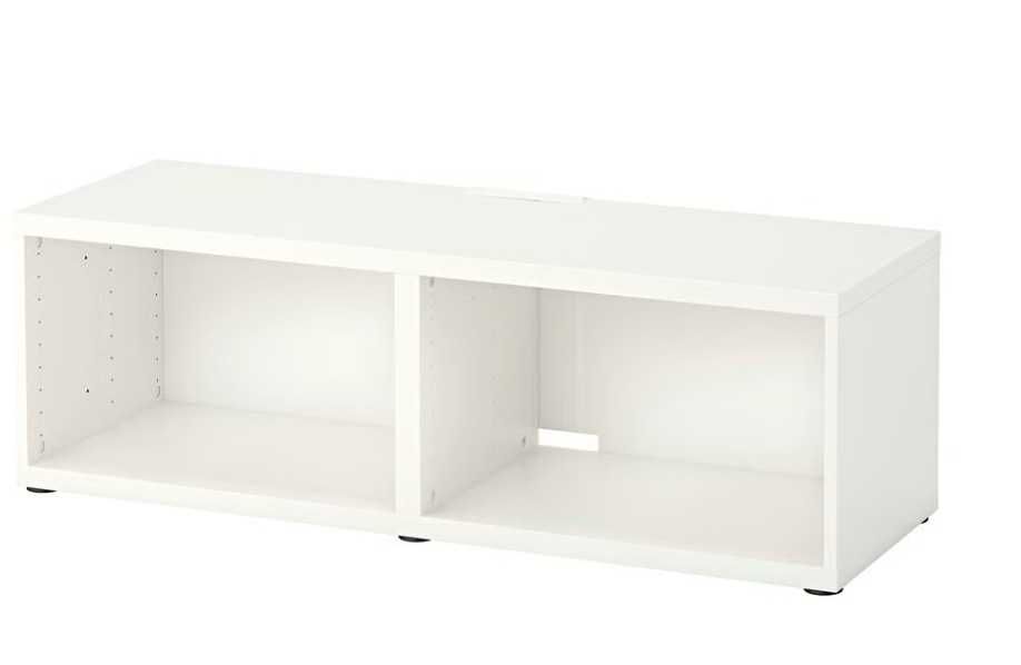 Móvel TV de arrumação Besta da IKEA, em cor branca, com dimensões de 120x40x38 cm