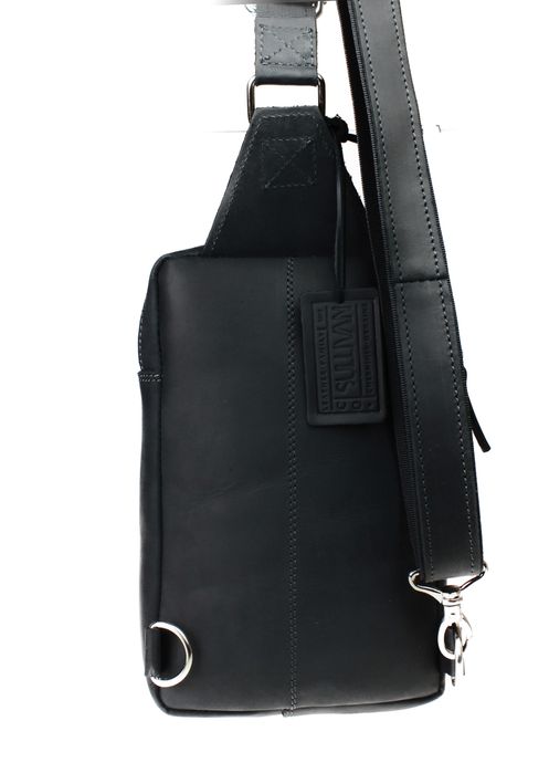 Сумка чоловіча слінг на плече бананка sms4-1(26) чорна